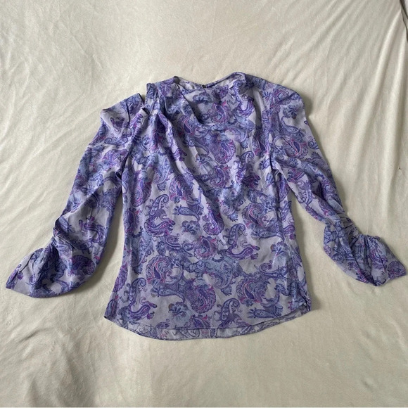 NWOT Isabel Marant Torence Paisley Silk Cut-Out Top size 38/ us size 6 - Picture 4 of 8